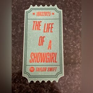 Taylor Swift Life Of A Showgirl Spotify NYC Experience Swag - Rare Sticker Decal